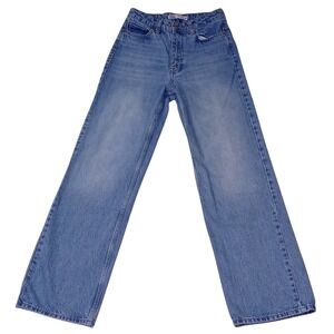 Zara High Waisted Wide Leg Jeans Light Wash Blue Denim Size 2 EUR 34 26x31